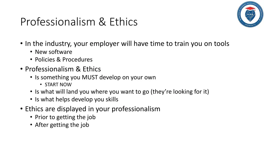 professionalism ethics