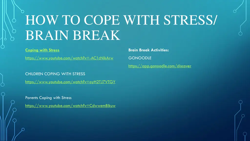 how to cope with stress brain break