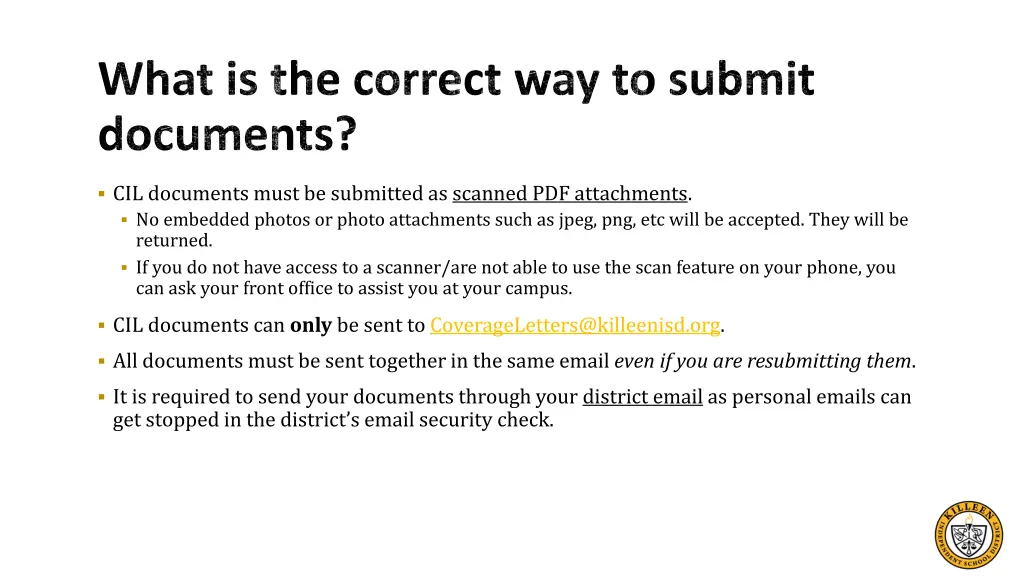 what is the correct way to submit documents