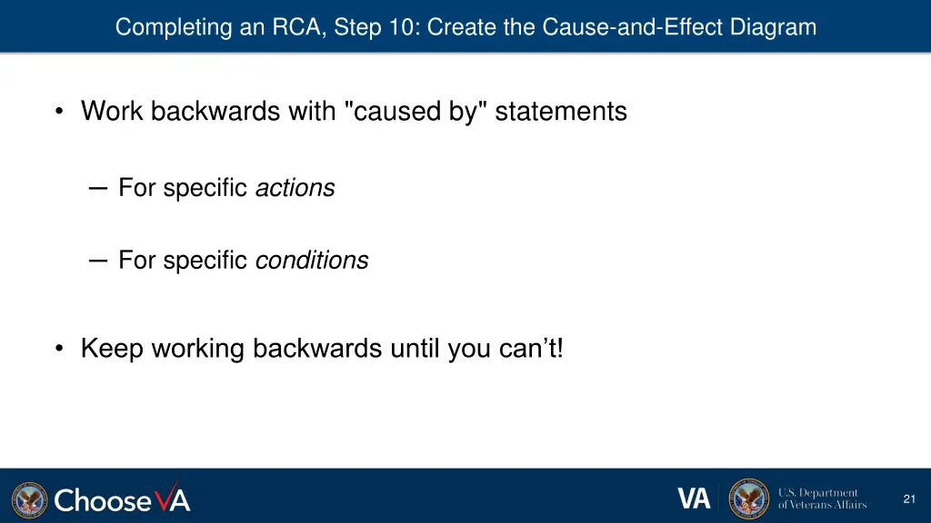 completing an rca step 10 create the cause 1