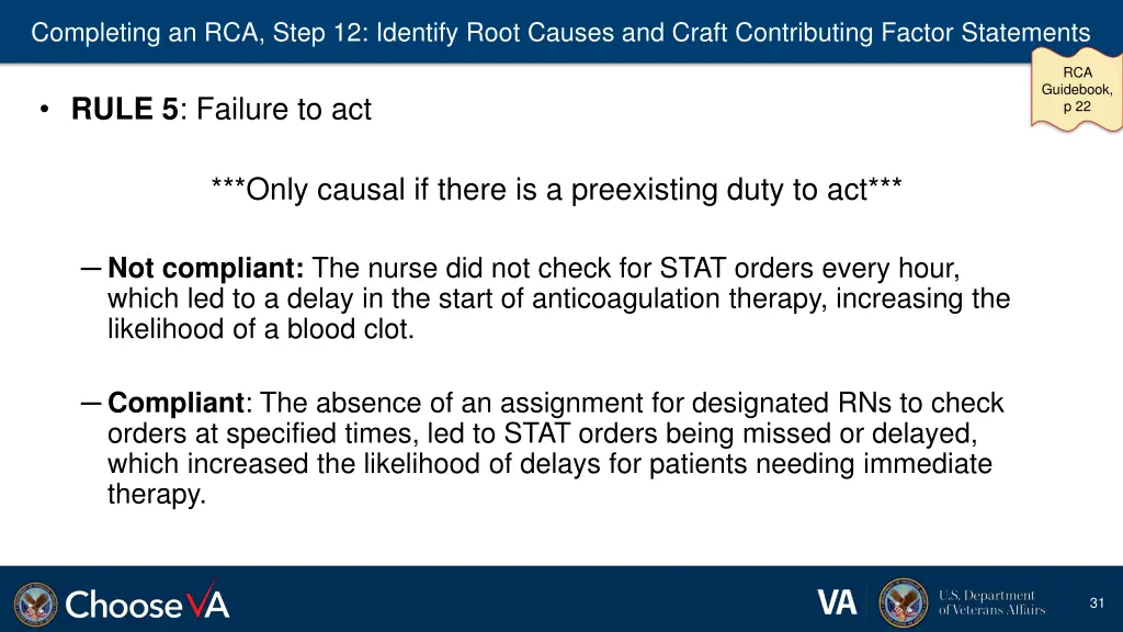 completing an rca step 12 identify root causes 1