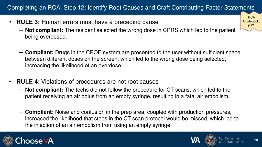 completing an rca step 12 identify root causes