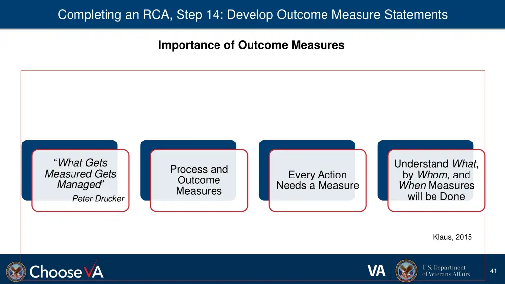 completing an rca step 14 develop outcome measure 1