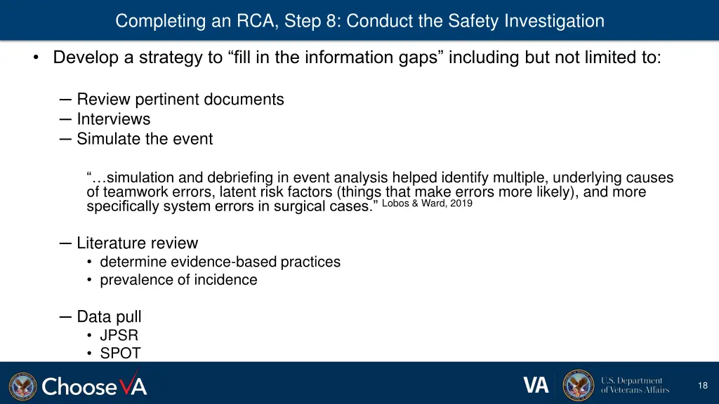 completing an rca step 8 conduct the safety 1