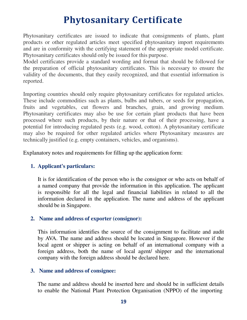 phytosanitary certificate