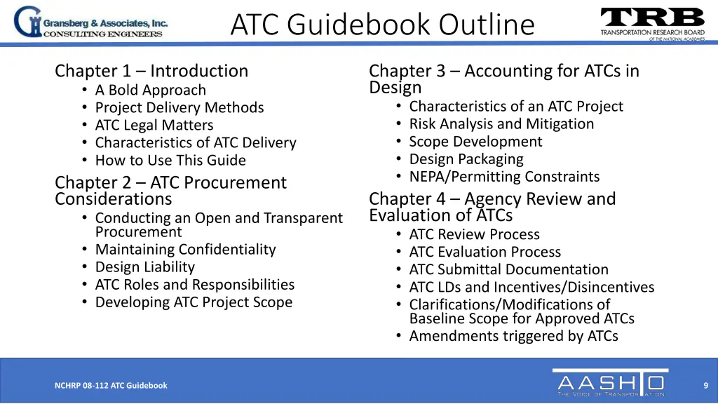 atc guidebook outline