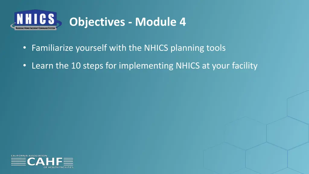 objectives module 4