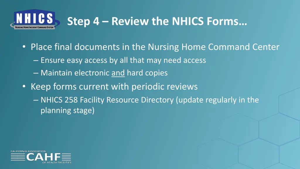 step 4 review the nhics forms 1