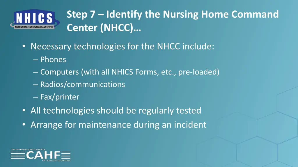 step 7 identify the nursing home command center 1