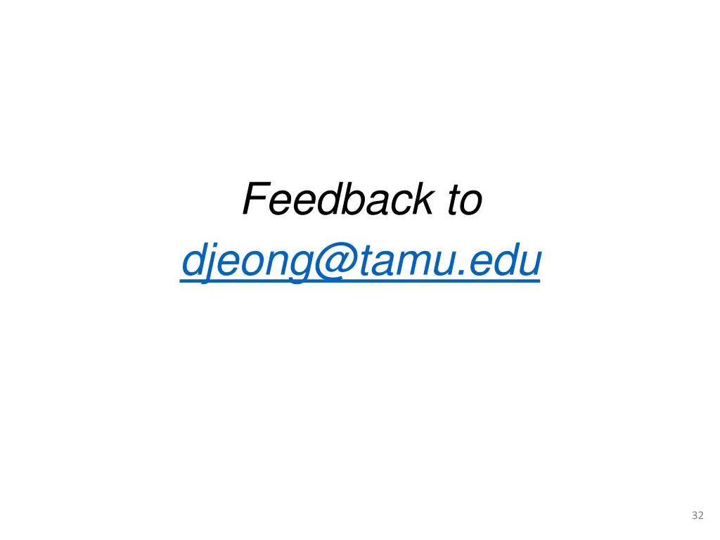 feedback to djeong@tamu edu