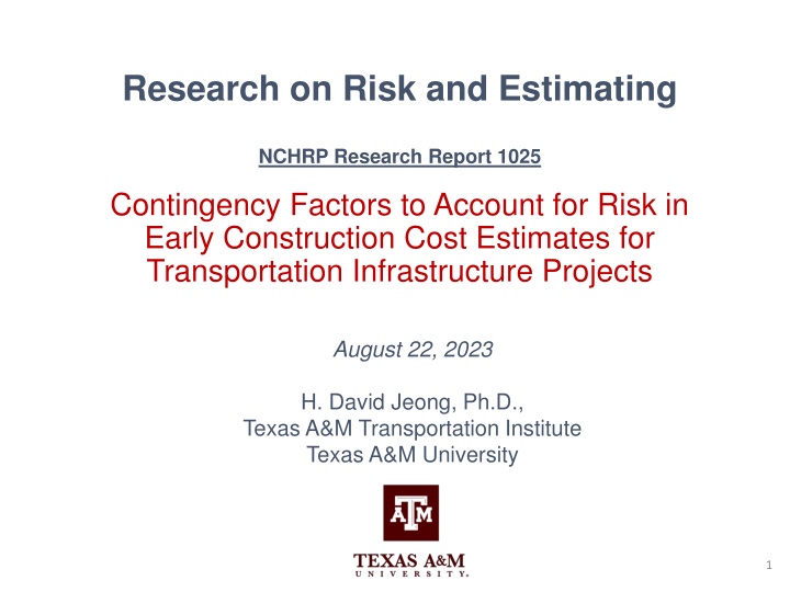 research on risk and estimating