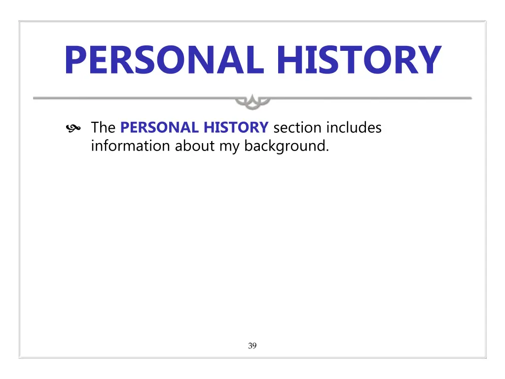 personal history