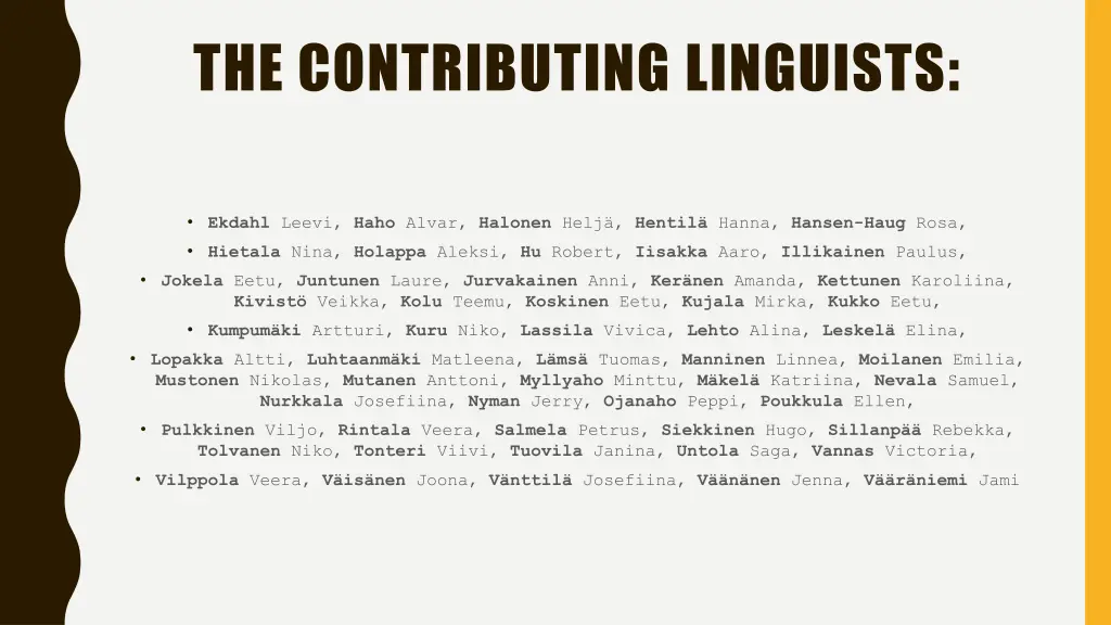 the contributing linguists