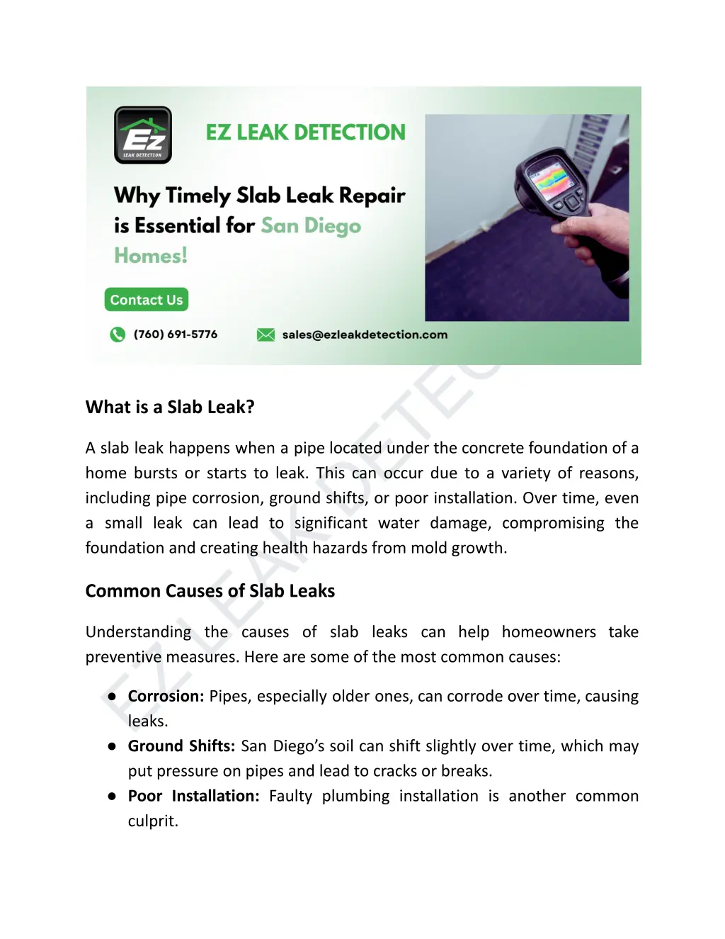 ez leak detection ground shifts san diego s soil