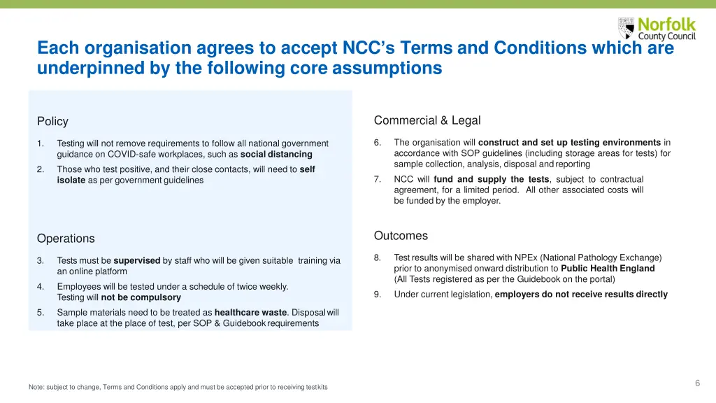 each organisation agrees to accept ncc s terms