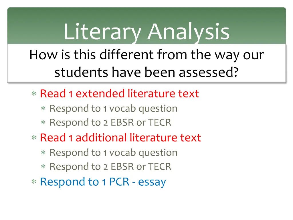 literary analysis how is this different from