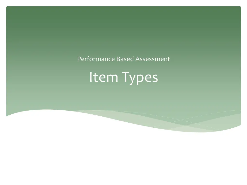 performance based assessment