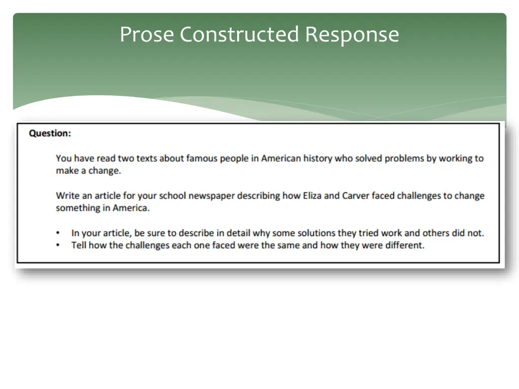 prose constructed response