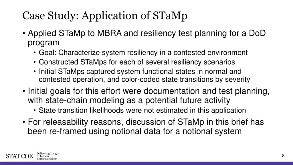 case study application of stamp