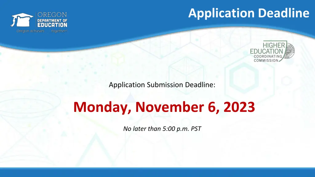 application deadline