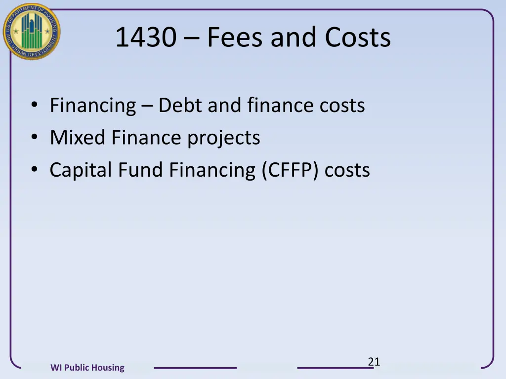 1430 fees and costs