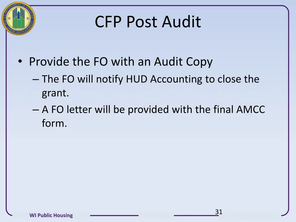 cfp post audit