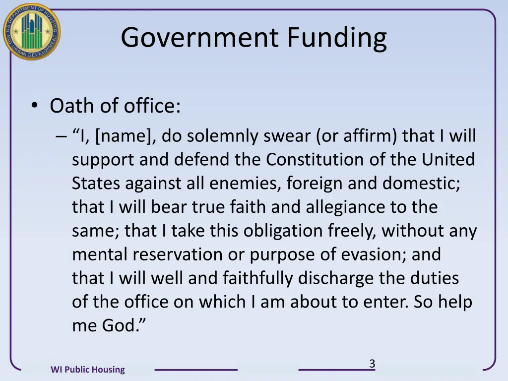 government funding