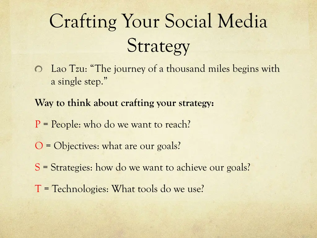 crafting your social media strategy