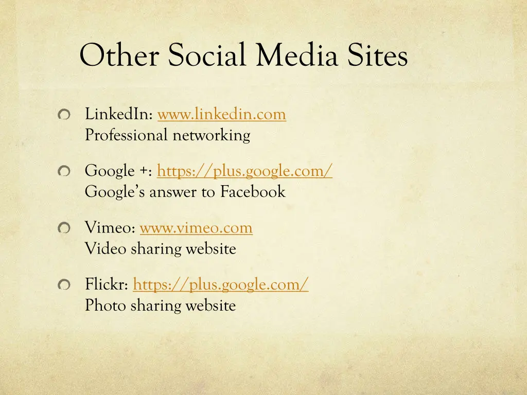 other social media sites