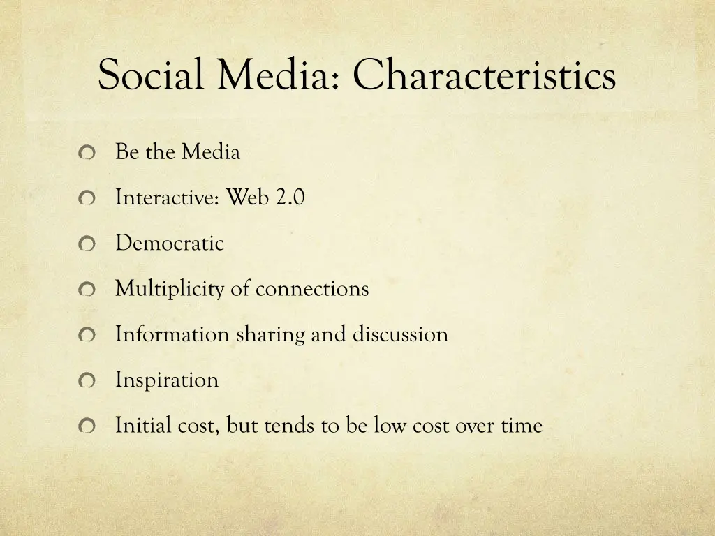 social media characteristics