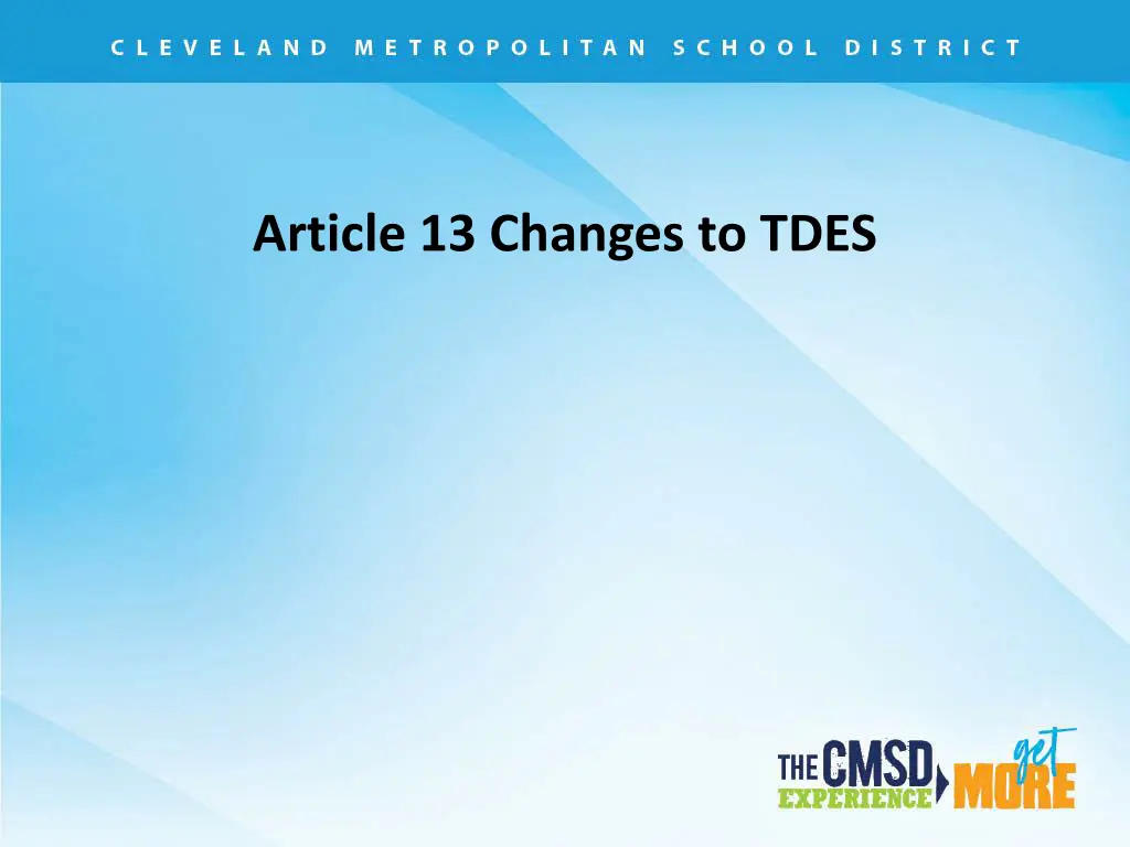 article 13 changes to tdes