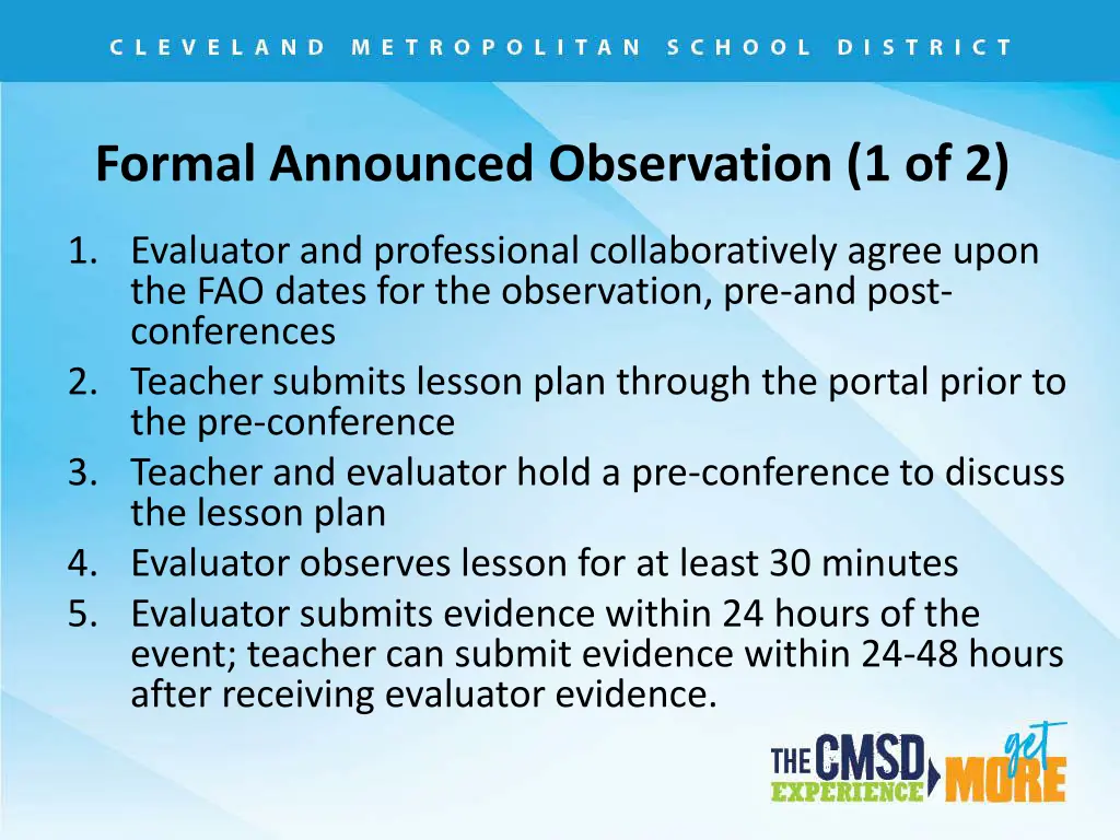 formal announced observation 1 of 2