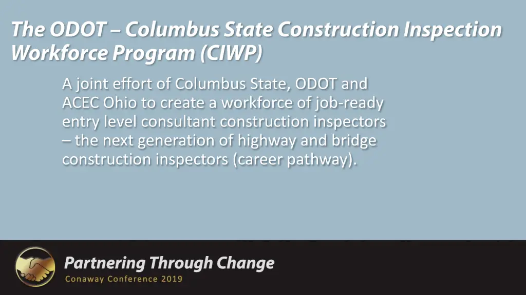 a joint effort of columbus state odot and acec