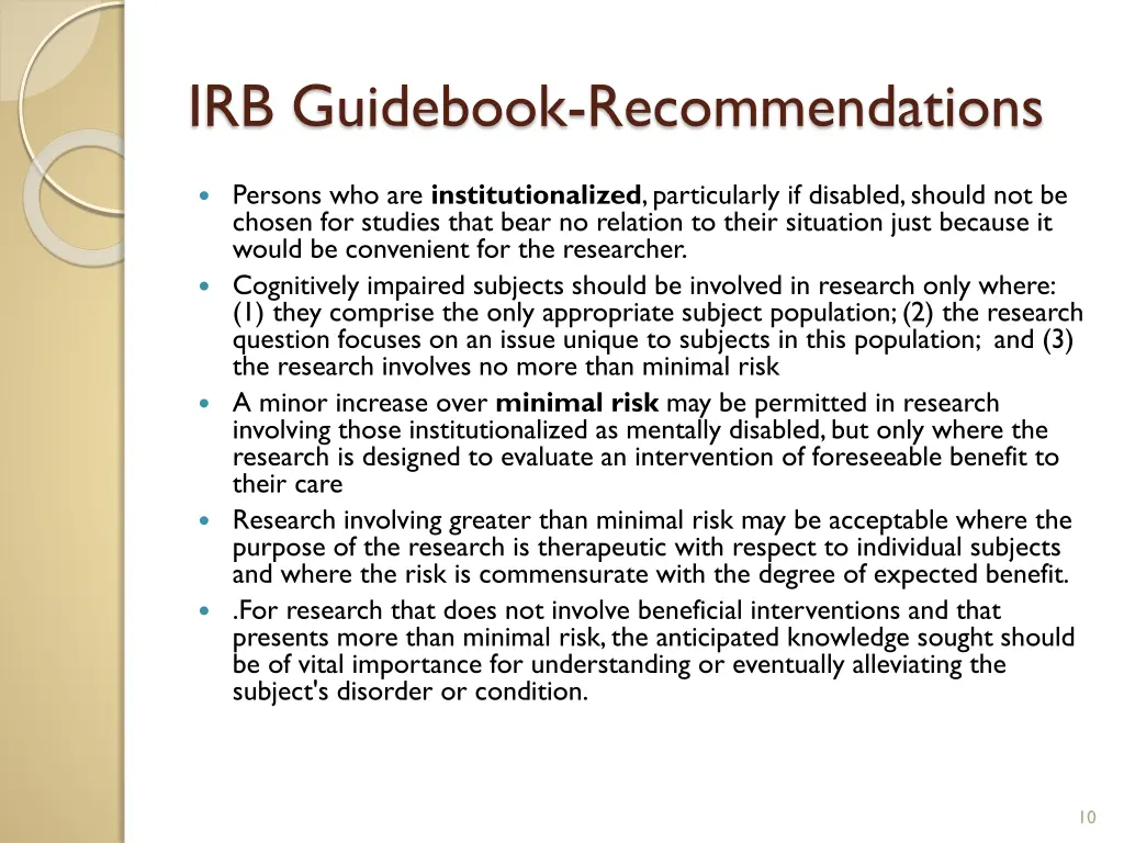 irb guidebook recommendations