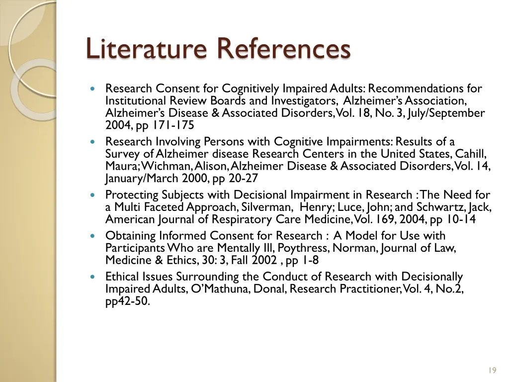 literature references