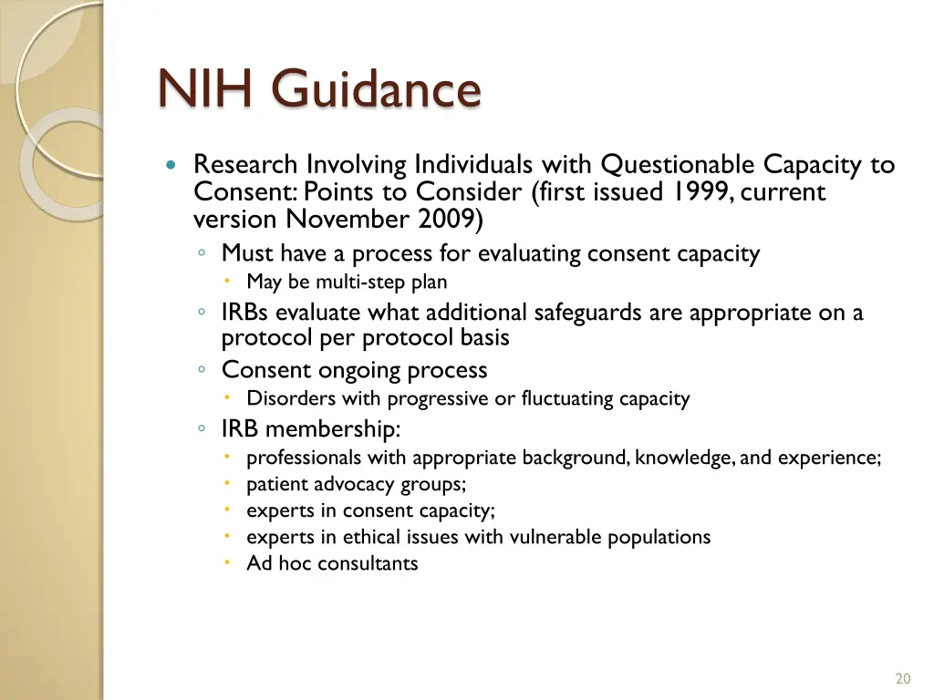 nih guidance