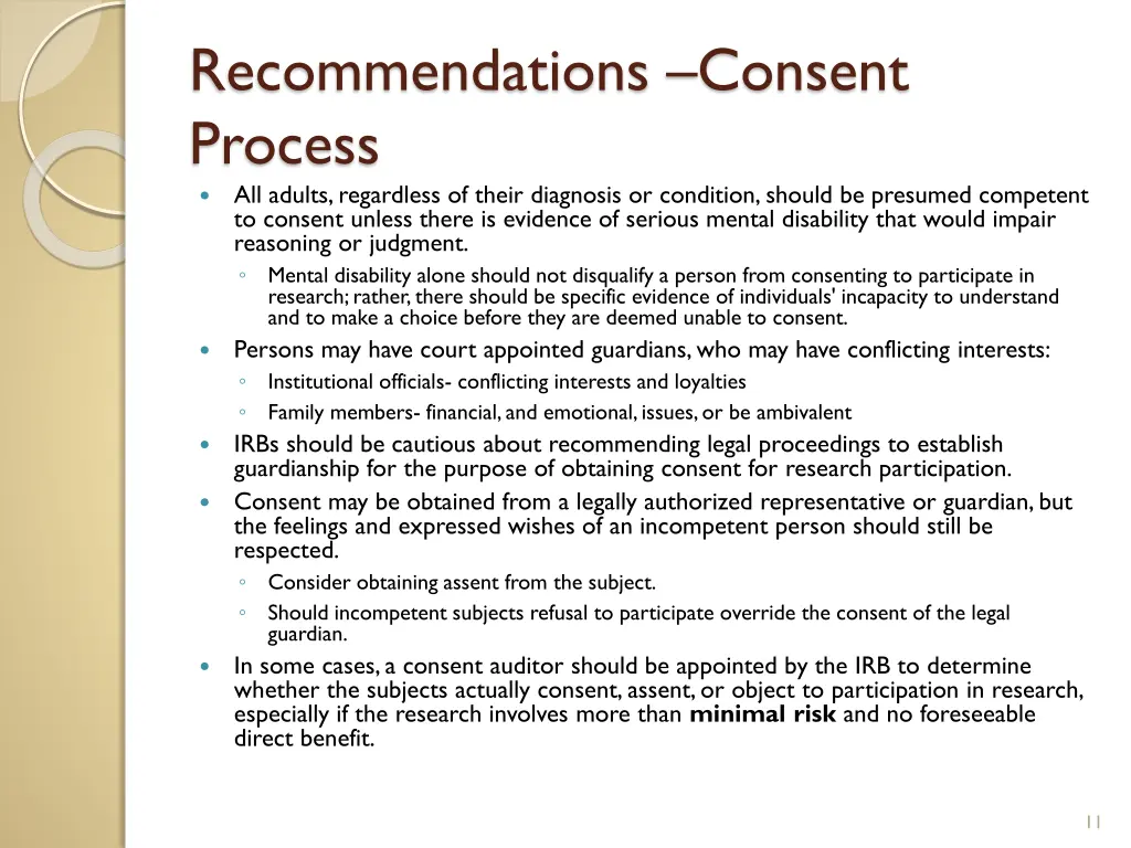 recommendations consent process all adults