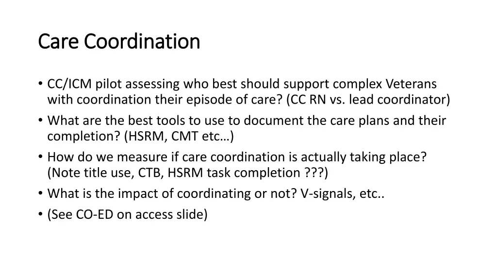 care coordination care coordination