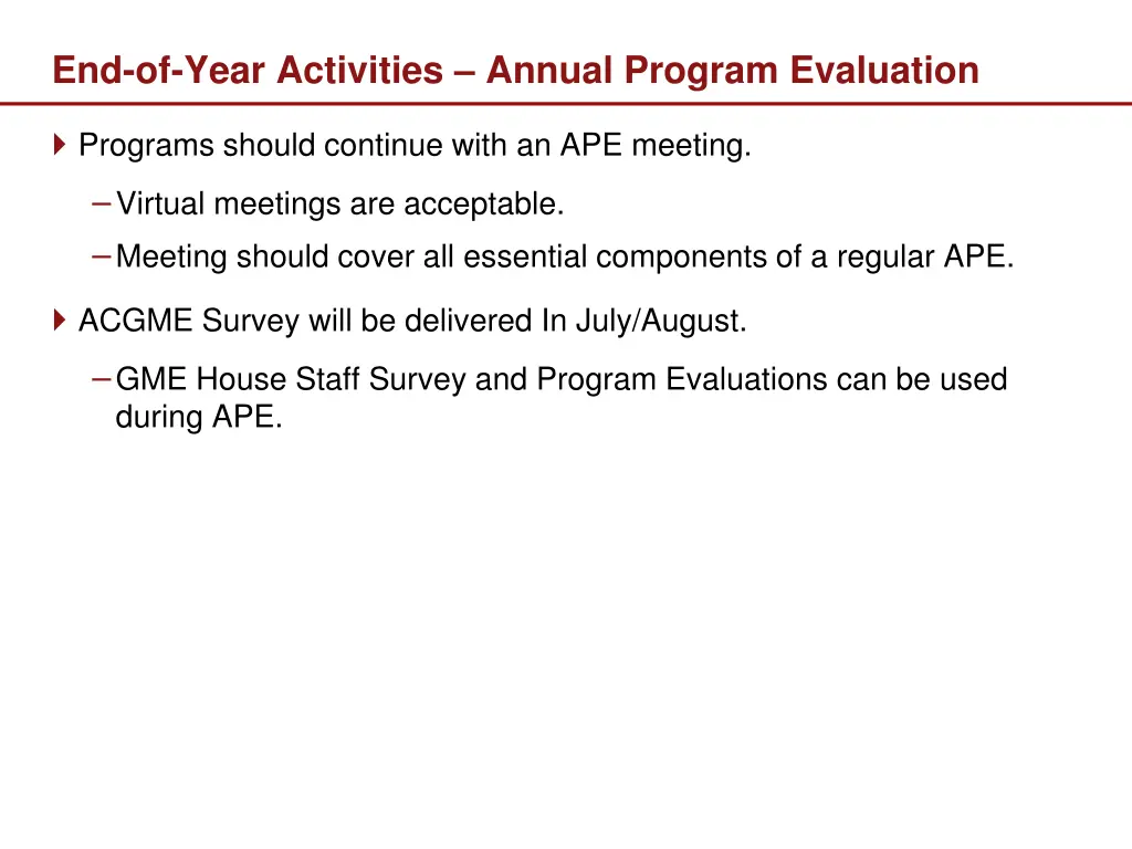 end of year activities annual program evaluation