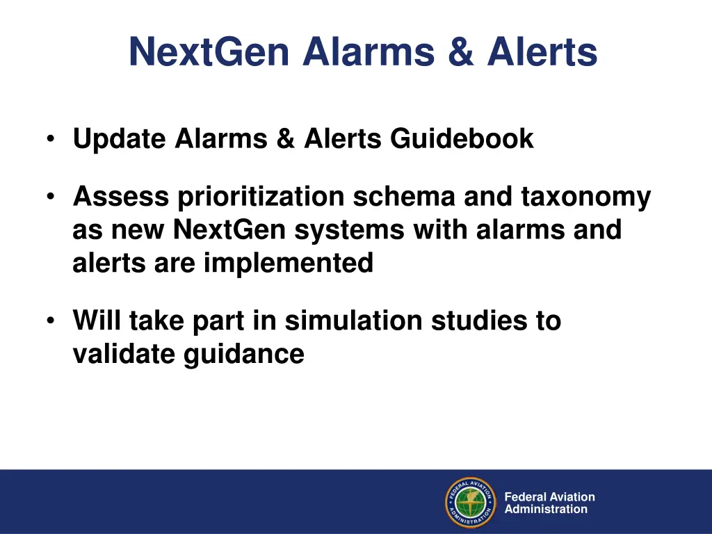 nextgen alarms alerts