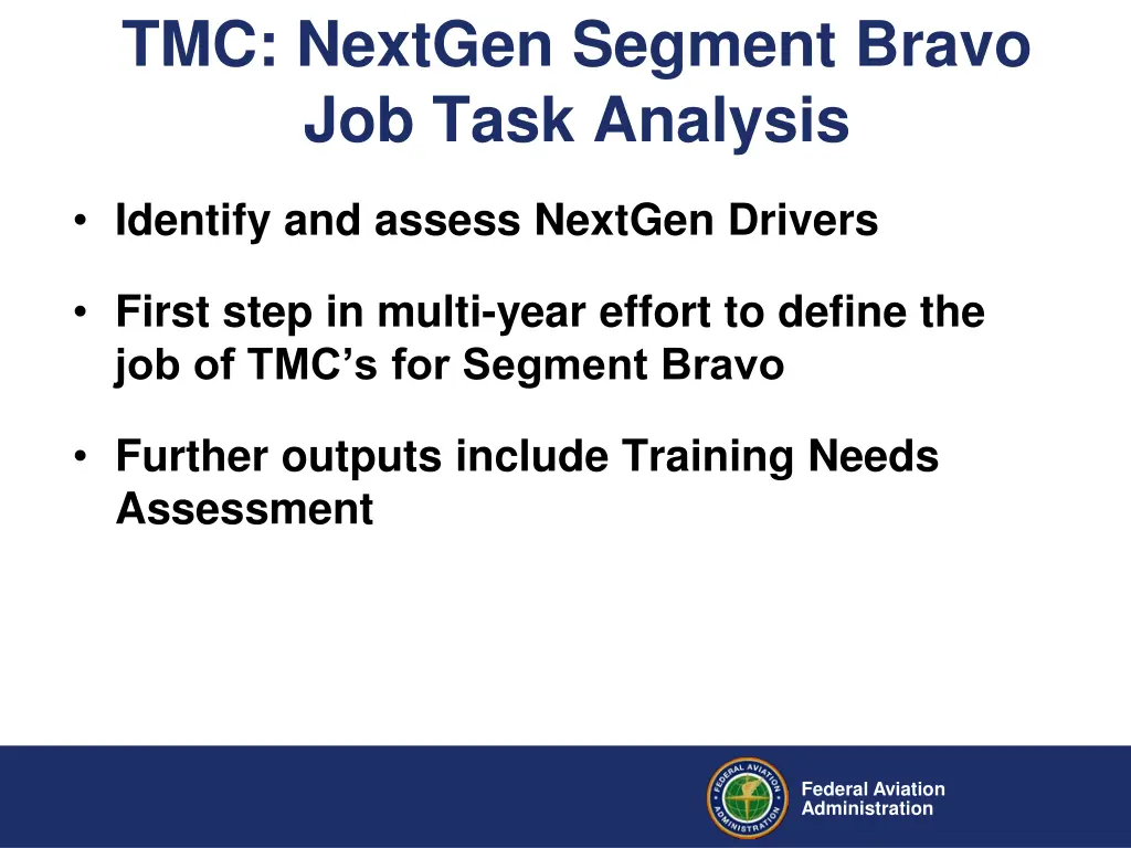 tmc nextgen segment bravo job task analysis