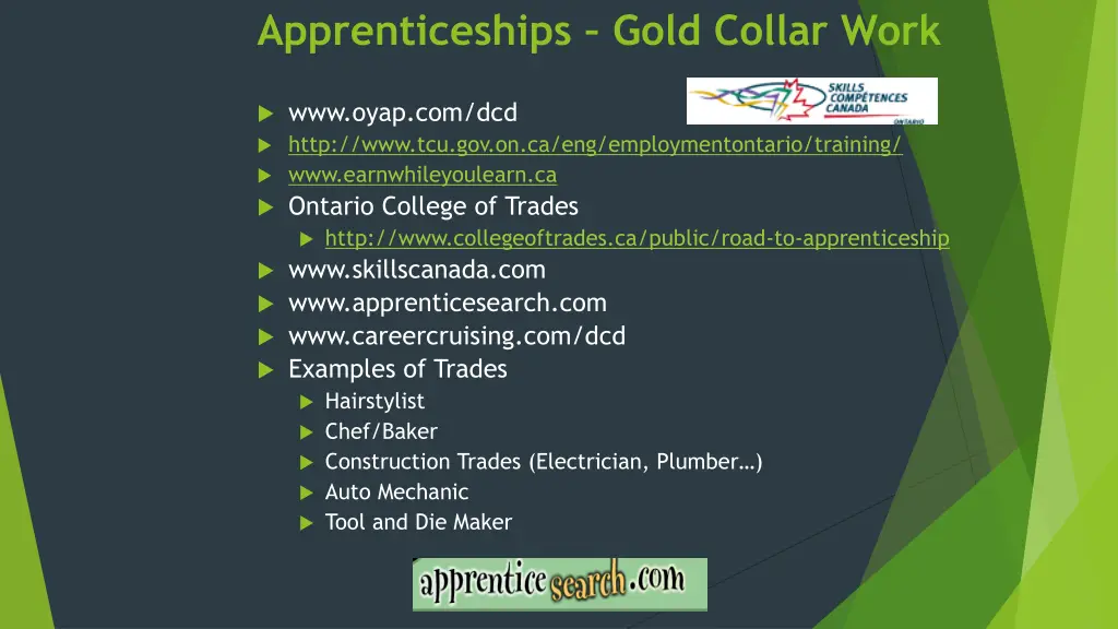 apprenticeships gold collar work