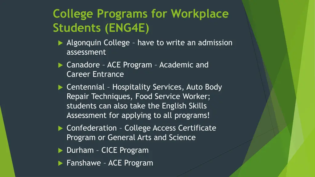 college programs for workplace students eng4e