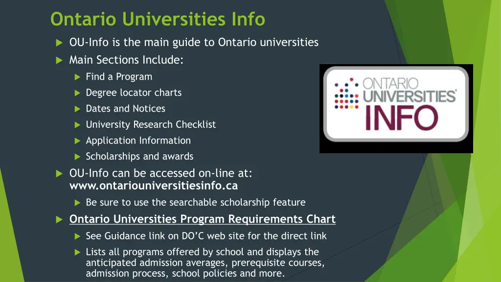 ontario universities info