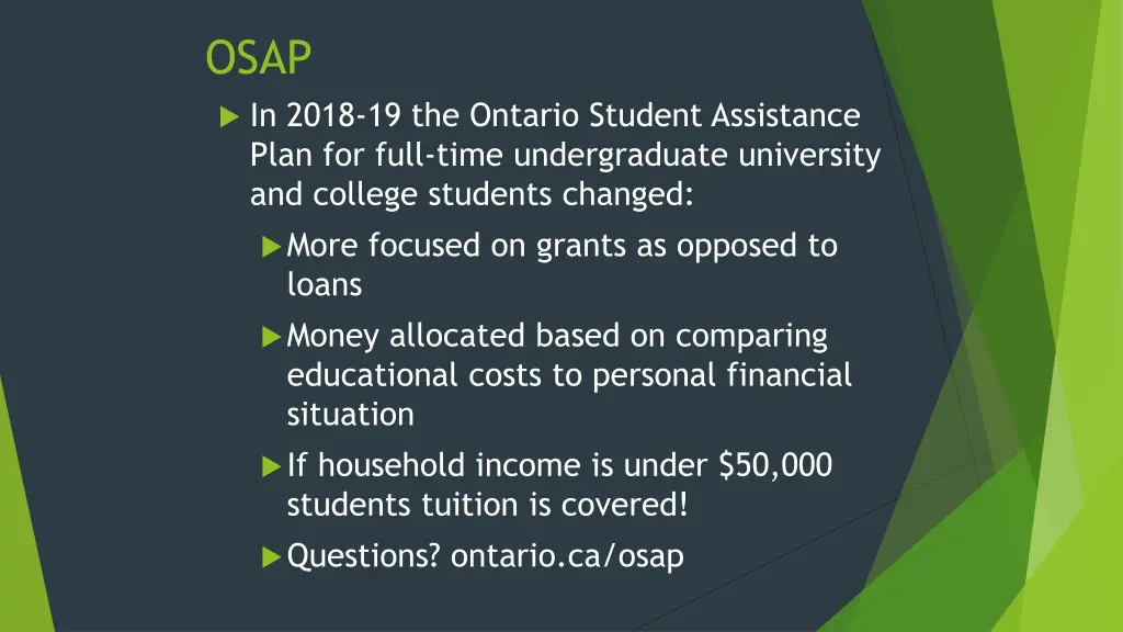 osap in 2018 19 the ontario student assistance