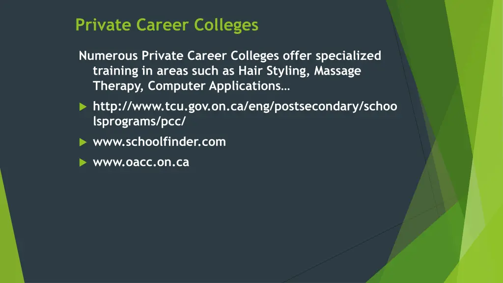 private career colleges