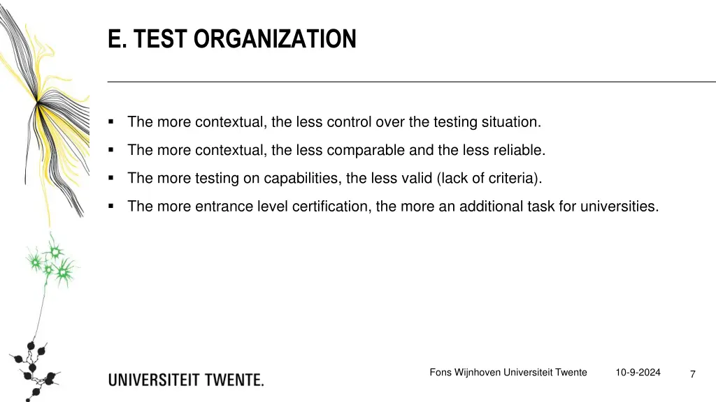 e test organization