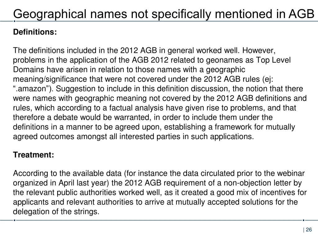 geographical names not specifically mentioned