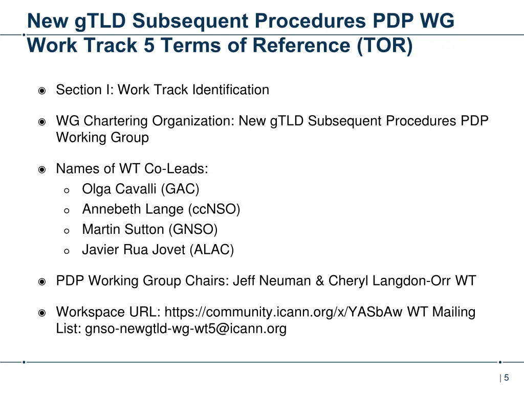 new gtld subsequent procedures pdp wg work track