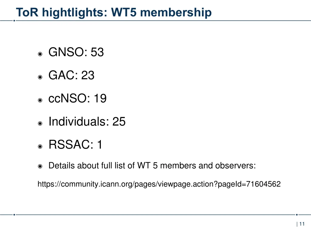 tor hightlights wt5 membership